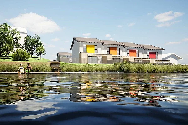 Visualisierung der HARTL HAUS Reihenhäuser in Bad Traunstein