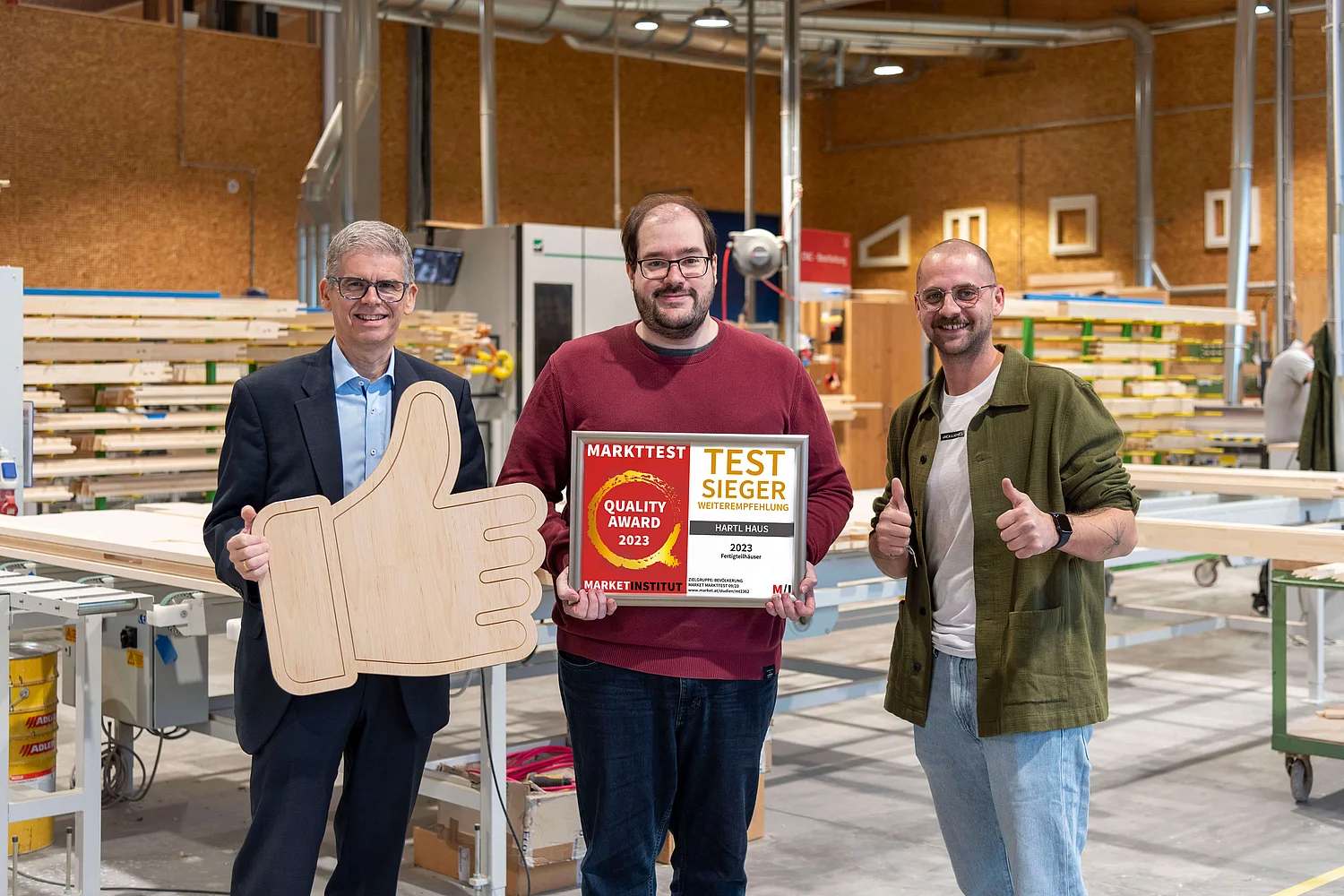  Quality Award erhalten Peter Litschauer, Yves Suter und Philipp Müller von Hartl Haus