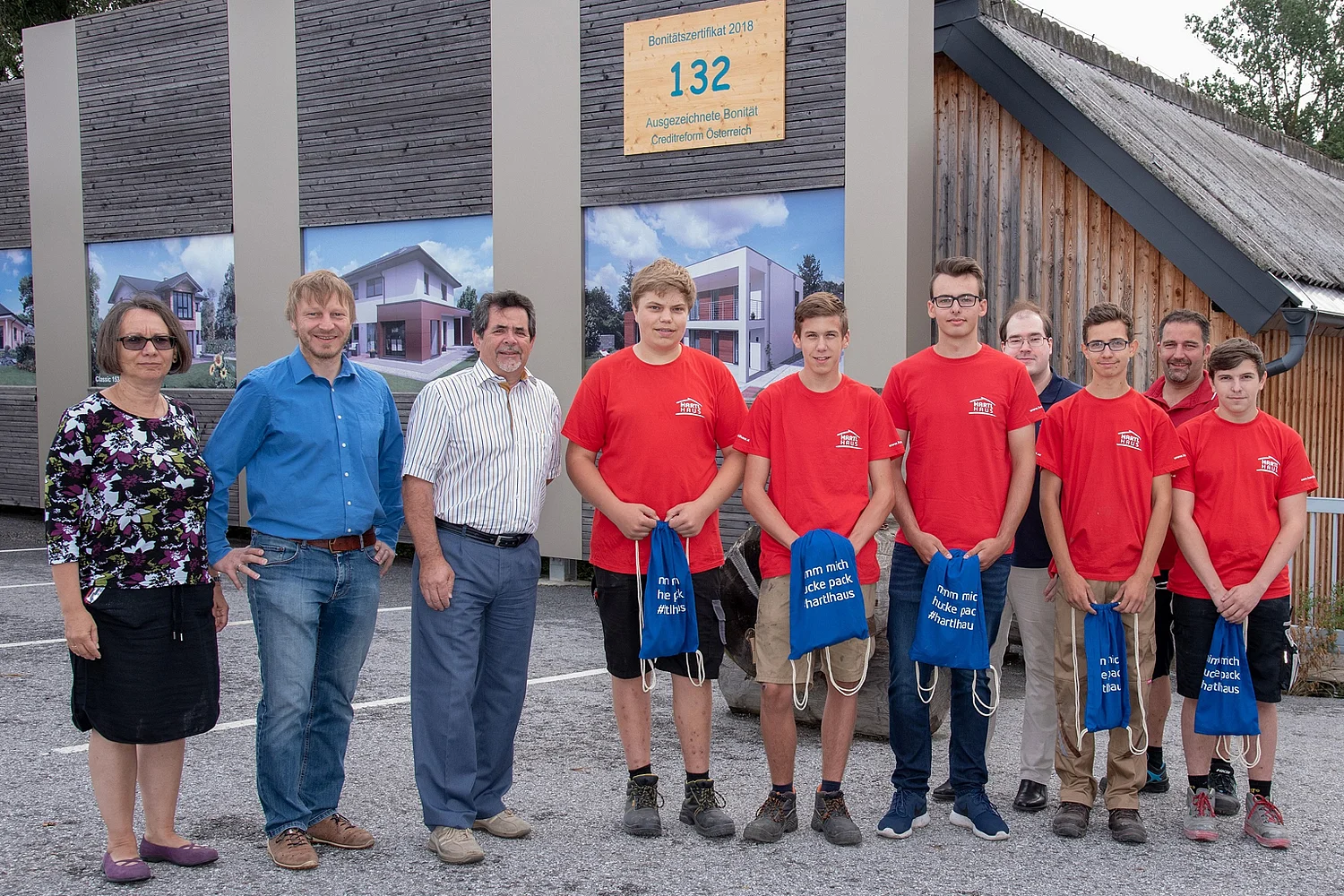 Begrüßung der fünf neuen Lehrlinge bei HARTL HAUS 2018
