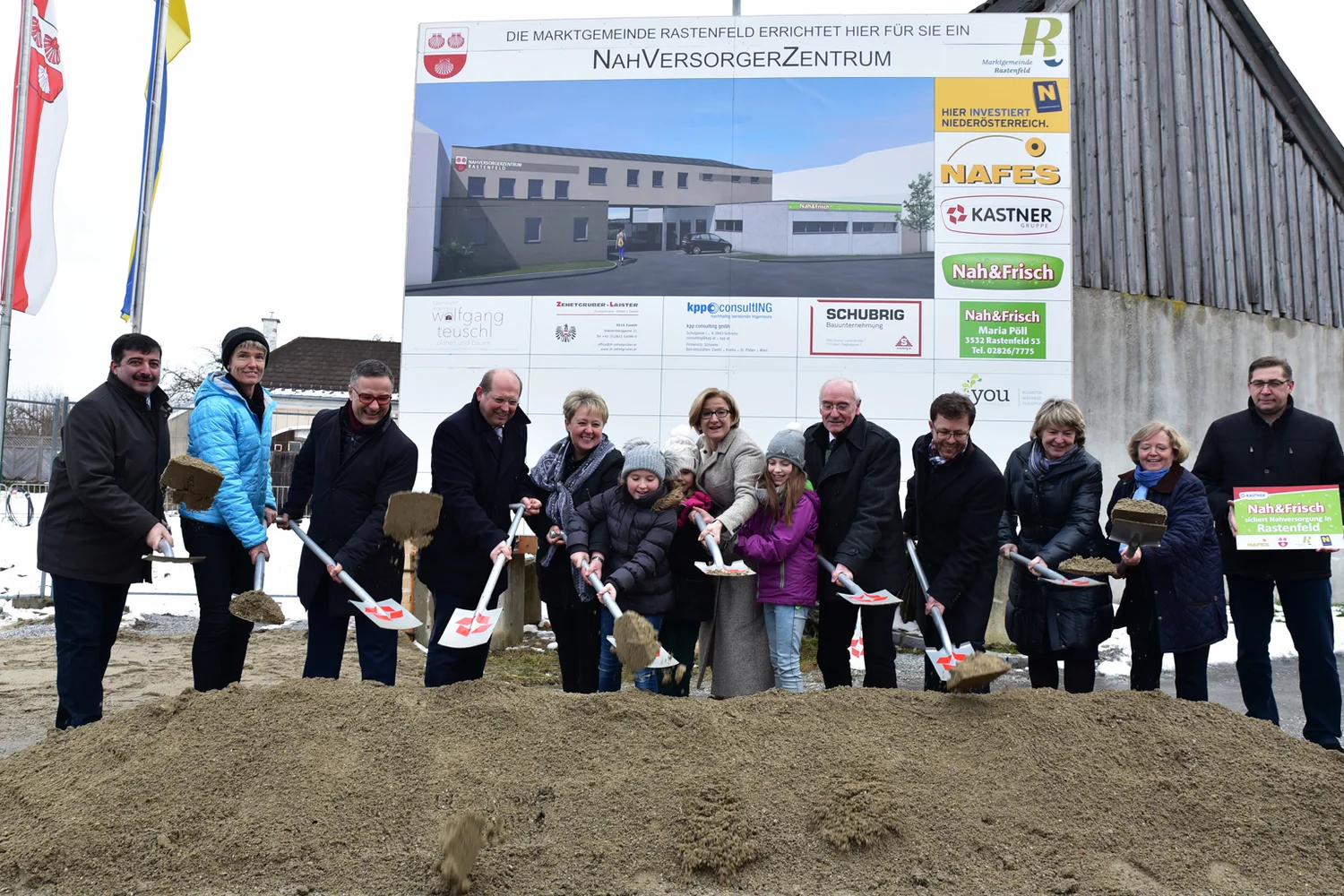 Spatenstichfeier für das Nahversorgungszentrum Rastenfeld
