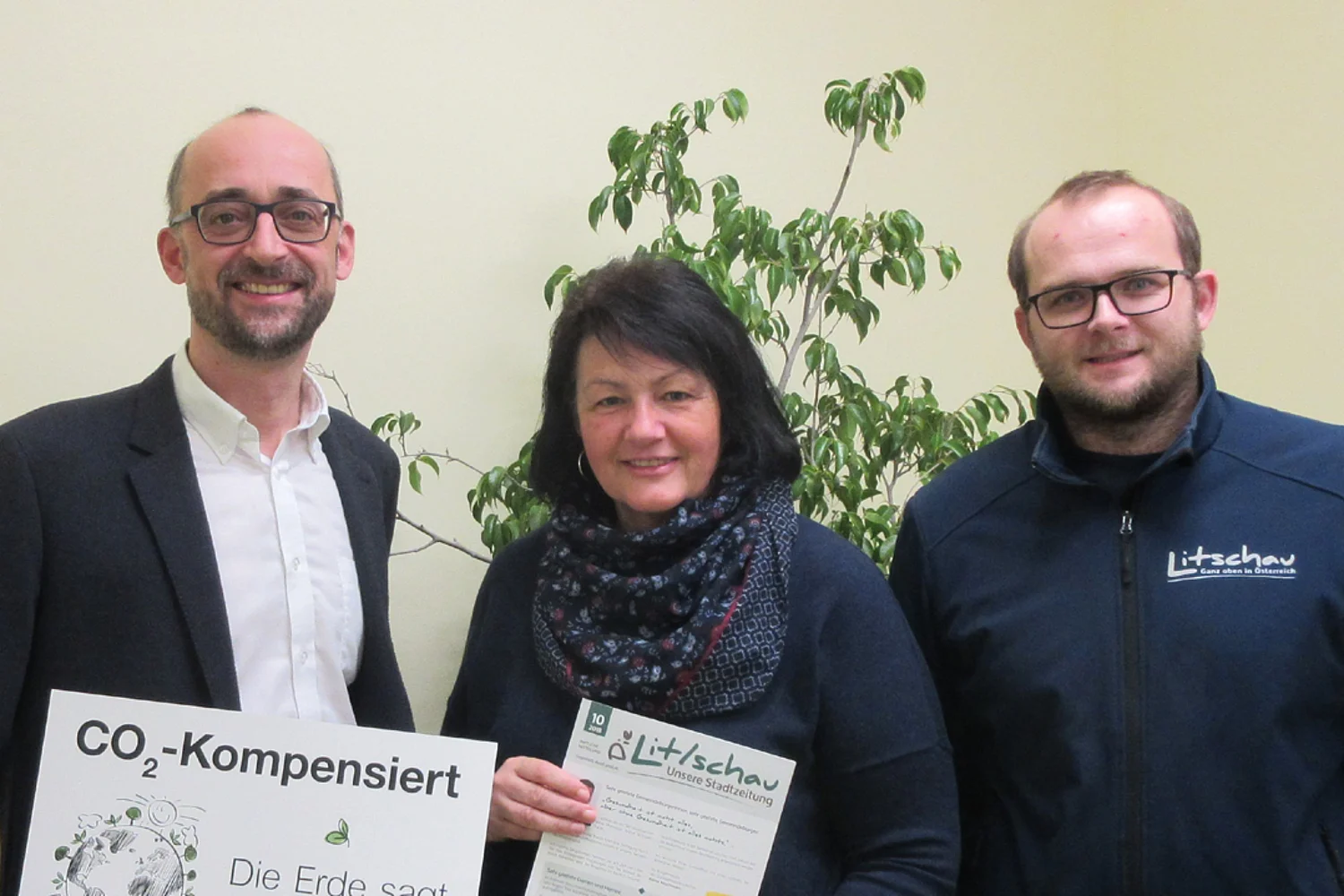 Manfred Ergott Druckerei Janetschek, Martina Kainz Redakteurin Litschau und Jürgen Uitz Stadtgemeinde Litschau