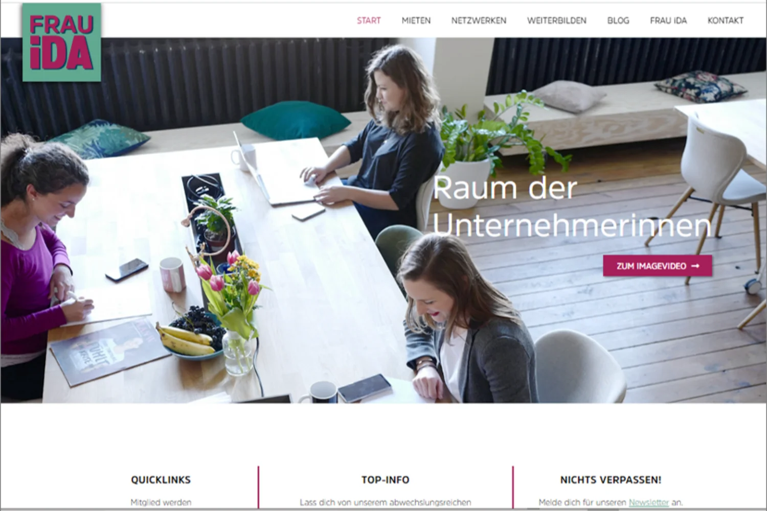 Startseite der Webseite www.frau-ida.at