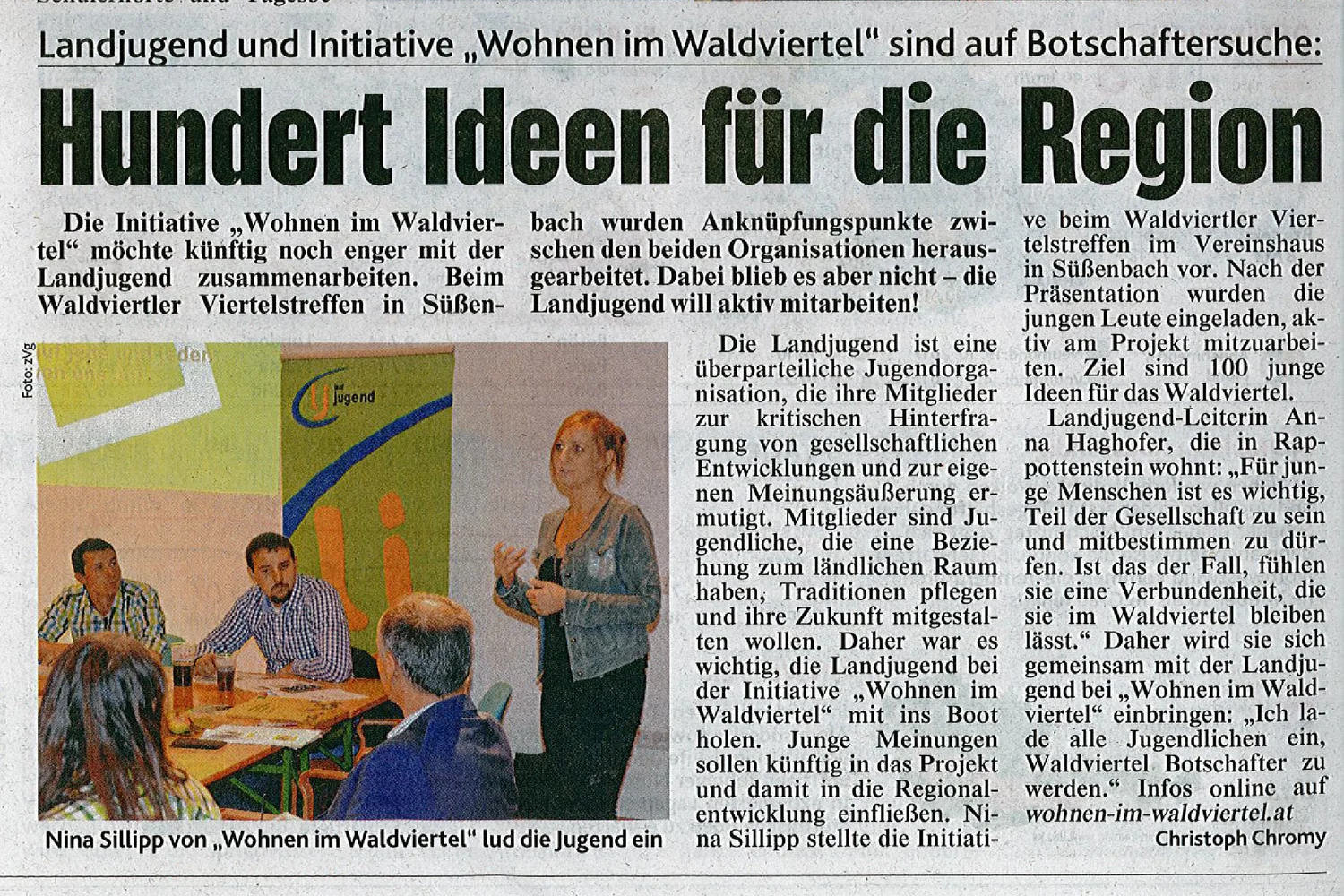 Pressespiegel Kronen Zeitung Sillipp Landjugend Waldviertel