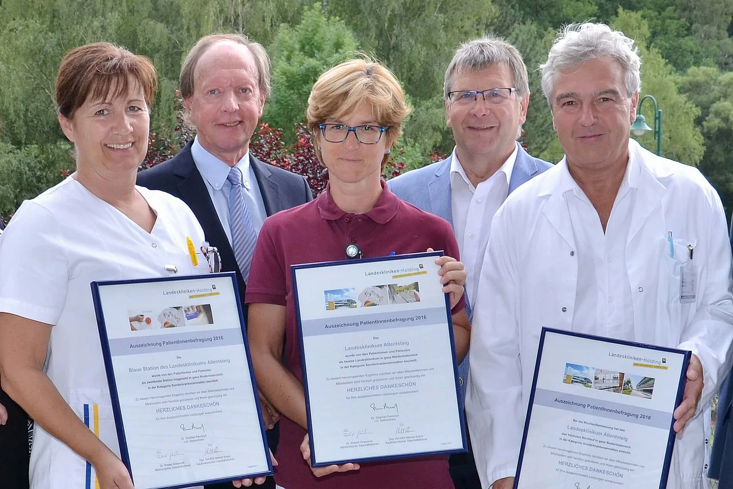 LK Allentsteig Urkundenverleihung nach Patientenbefragung August 2017